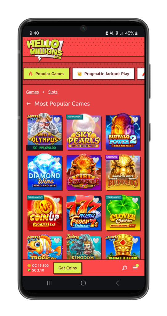 Zetcasino App Screenshot